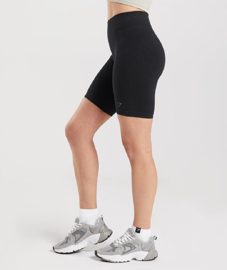 Pantalones Cortos Gymshark Pause Seamless Cycling Mujer Negras | CO 2681NWY